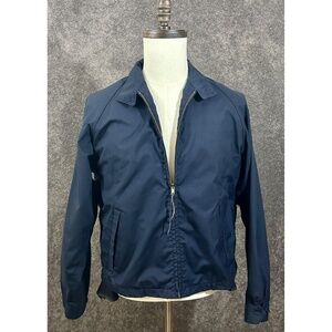 Vintage English Squire Mens Sherpa Lined jacket 42 Blue Grandpa Core Old Money